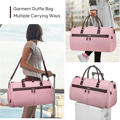 Carry On Garment Bags for Travel, Convertible Garment Duffle Bag for Men Women, 2 in 1 Suit Bag Travel Duffel Bag with Shoes Compartment & Detachable Shoulder Strap