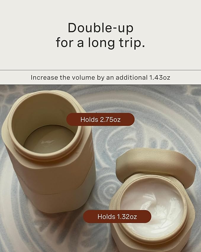 Cadence Extender - Add On to Any Flex Magnetic Containers with Lids,Extension to Travel Bottles for Toiletries - Carry On Travel Essentials For Women/Men - Adds Additional 1.43 fl oz - 3pk, Sand