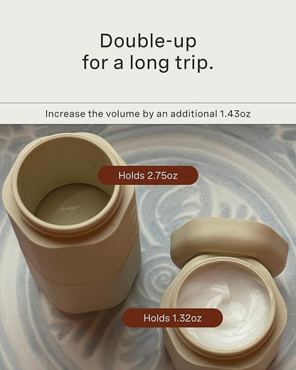 Cadence Extender - Add On to Any Flex Magnetic Containers with Lids,Extension to Travel Bottles for Toiletries - Carry On Travel Essentials For Women/Men - Adds Additional 1.43 fl oz - 3pk, Sand