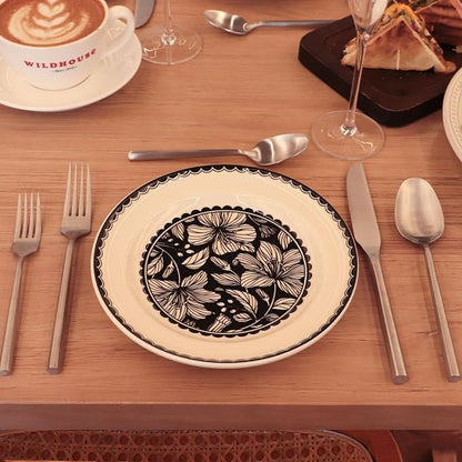 Silverware Set Flatware Set Matte Silver Cutlery Set with Hexagon Handle Forged Stainless Steel 20 Pieces for Home Hotel Use Service for 4