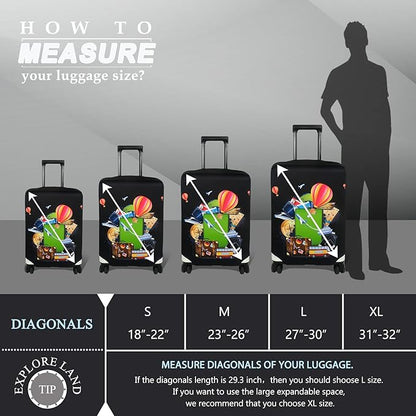 Explore Land Luggage Cover Suitcase Protector Fits 18-22 Inch Case (Travel, S)