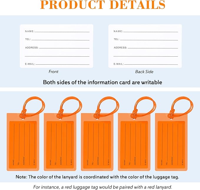 100 Pack Luggage Tags for Suitcases, Airplane Travel Essentials for Flying, International Travel Must Haves, and Luggage Accessories by Sodsay