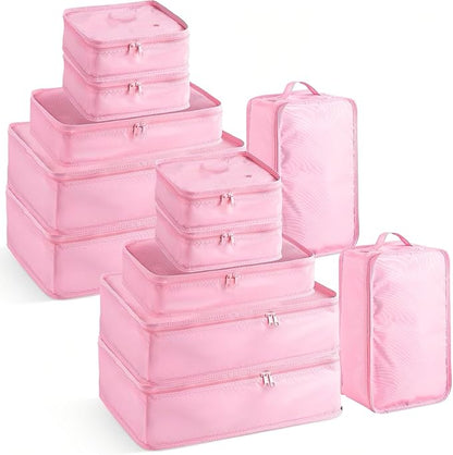 Reginary 6 Set Travel Packing Cubes Luggage Organizer Set Lightweight Suitcase with Shoe Bag for Clothes Toiletries