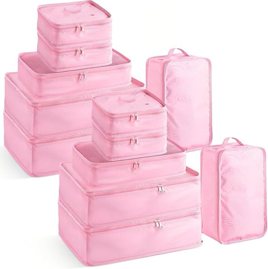 Reginary 6 Set Travel Packing Cubes Luggage Organizer Set Lightweight Suitcase with Shoe Bag for Clothes Toiletries