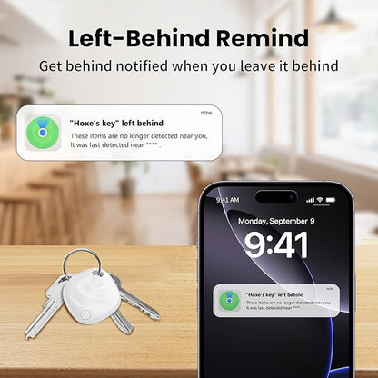 Air Tracker Tags-4 Pack, Smart Bluetooth Tracker Works with Apple Find My (iOS Only), Tracking Tag with Lanyard, Item Finder for Luggage, Key, Suitcases, Replaceable Battery(Not for Android Devices)