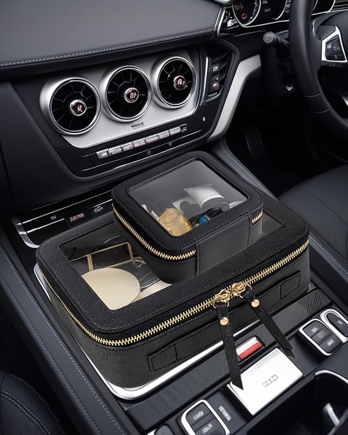Clear Makeup Bag Set, Travel Makeup Case Clear Cosmetic Travel Bag Small Makeup Organizer Mini Make Up Pouch for Purse Waterproof Toiletry Bag Portable Car Essentials Car Organizer