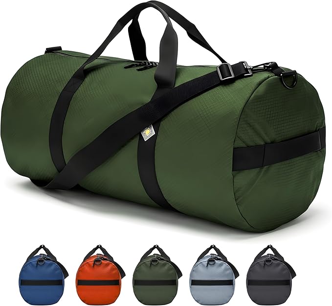 Diamond Ripstop Duffle Bags, Ultra Tough & Tear Resistant, Reinforced Stitching, Weatherproof, Packable Foldable Duffle Bag for Traveling