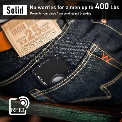 Minimalist Wallet for Men, Metal Wallet with Money Clip, Slim Compact Wallet, RFID Blocking Card Holder, Metal Aluminum Credit Card Holder, Holds up to 20 Cards