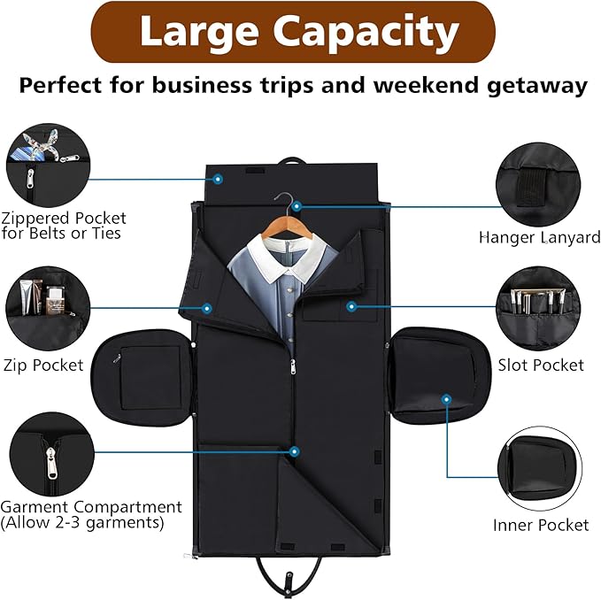 Convertible 2-in-1 Garment Bags for Travel, Carry On Garment Duffle Bag With Shoe Compartment Large Weekender Bag for Women Men Hanging Suitcase Suit Travel Duffel Overnight Bags 4pcs Set