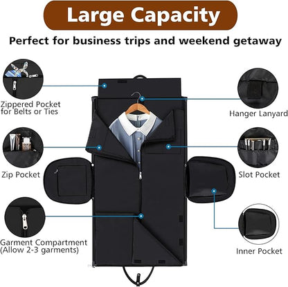 Convertible 2-in-1 Garment Bags for Travel, Carry On Garment Duffle Bag With Shoe Compartment Large Weekender Bag for Women Men Hanging Suitcase Suit Travel Duffel Overnight Bags 4pcs Set