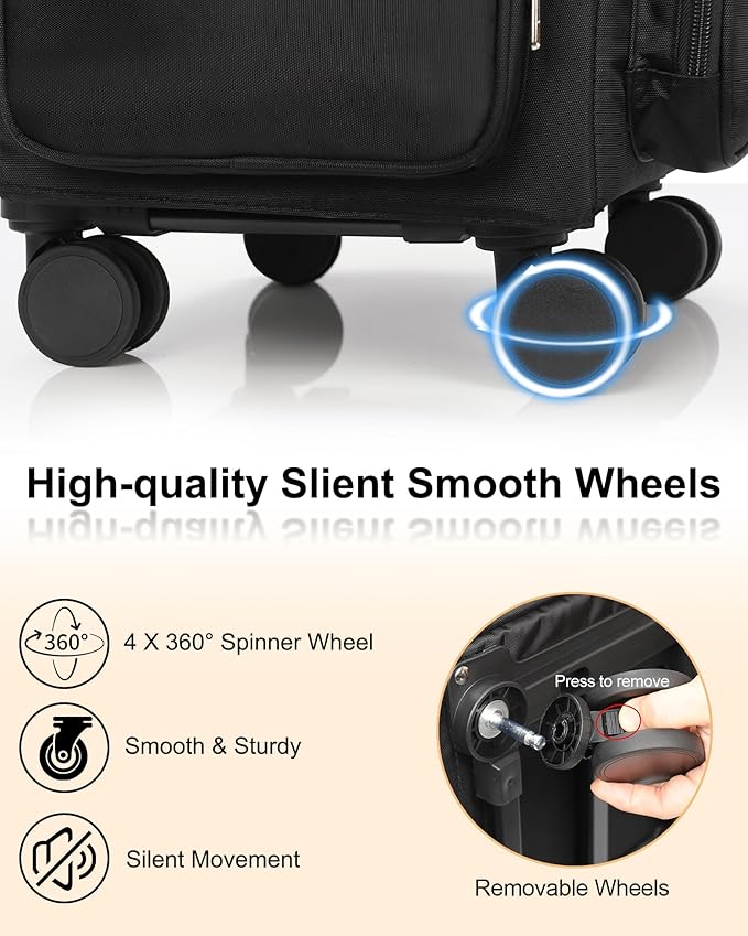 Relavel Rolling Makeup Case, 4 in 1 Hairstylist Traveling Bag Cosmetology Case on Wheels Large Hair Tools Cosmetics Train Case Makeup Artist Storage Organizer Trolley Suitcase with 360° Swivel Wheels