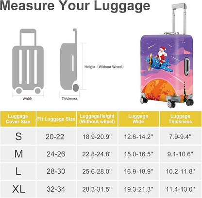 FOREVER QUEEN Santa Claus - Travel Luggage Cover Suitcase Protector Suitcase Cover Anti-Scratch,Stretchable Bag Cover Washable Durable Polyester