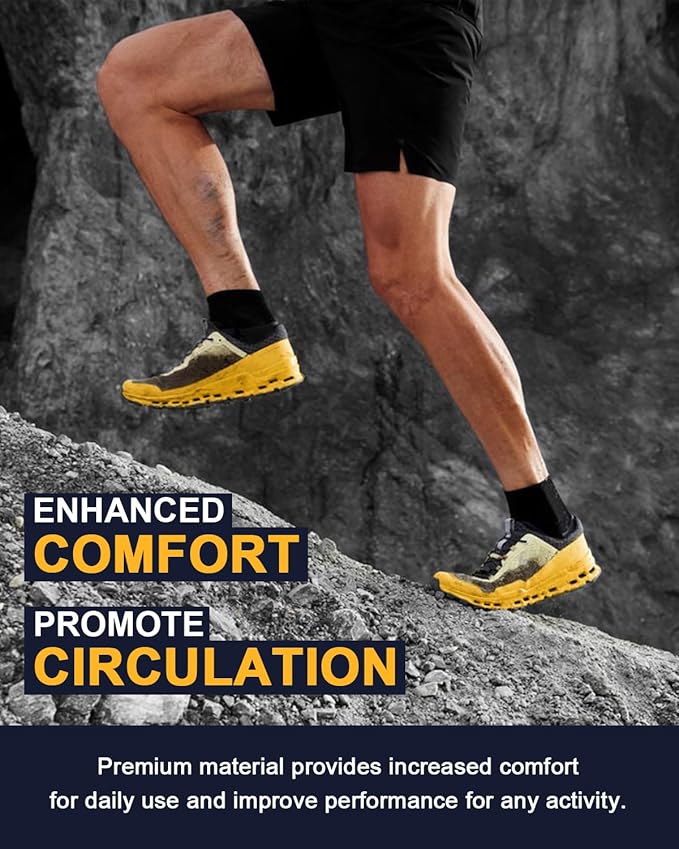 5 Pairs Copper Compression Socks for Women & Men - Ankle Plantar Fasciitis Arch Support Running Socks for Athletic