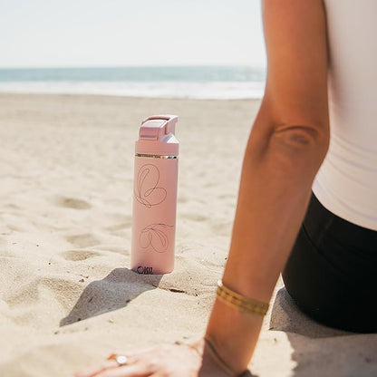 OISIZ Insulated Water Bottle 24 oz with 2 in 1 Spout and Straw Lid,One Click Safety Lock,100% Leakproof,Keep Cold 24H,Vacuum Stainless Steel Water Bottle for School,Travel and Sports,Dishwasher Safe