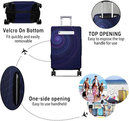 World Landmarks Travel Luggage Cover, Travel-Themed Suitcase Protector Stretchable, Washable Travel Suitcase Cover (XL for 29-32 Inch Luggage)
