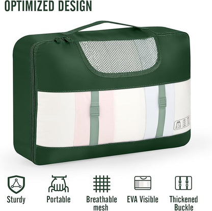 Veken 10 Set Packing Cubes for Travel Essential, Suitcase Organizer Bags in 4 Sizes, Carry-On Luggage Accessories with Large Laundry & Hanging Toiletry Bag, Must-Have for Airplane, Road Trip & Camping