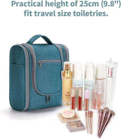 Narwey Small Hanging Travel Toiletry Bag Cosmetic Make up Organizer for Women and Men (Medium, Teal)