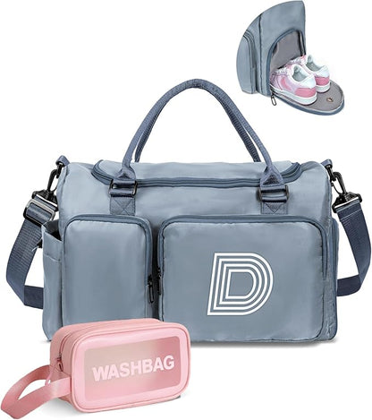 Kids Gifts for Daughter Son, Initial Travel Duffle Bag, Sports Bag, Personalized Weekender Bag with Shoulder Strap, Monogram Overnight Bag, Gift for Friend Sister Women Gifts