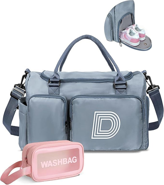 Kids Gifts for Daughter Son, Initial Travel Duffle Bag, Sports Bag, Personalized Weekender Bag with Shoulder Strap, Monogram Overnight Bag, Gift for Friend Sister Women Gifts