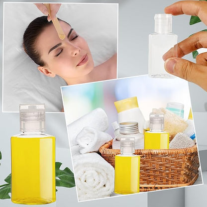 110 Pcs 1 oz Travel Plastic Bottles Mini Clear Bottles with Flip Caps Empty Hand Sanitizer Container Portable Refillable Containers for Shower Gel Face Creams Body Lotions