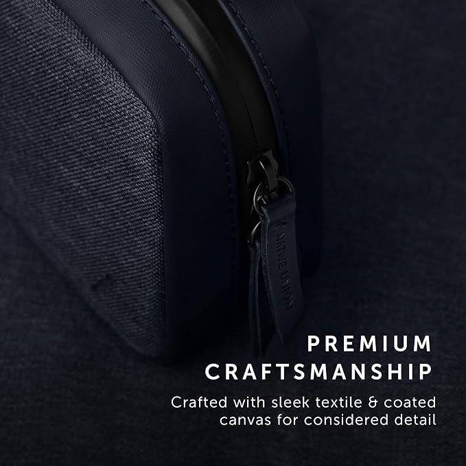 Native Union Stow Organizer – Premium Travel Tech Kit Crafted with Durable Canvas – Keep Essentials Organized with Flexible Storage & Quick-Access Pocket for Cables, Chargers, SIM Card & More (Indigo)