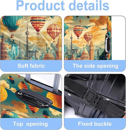 Luggage Cover Washable Suitcase Protector Anti-scratch Suitcase cover Fits 20-34 Inch Luggage (Balloon, L(28-30inch suitcase))