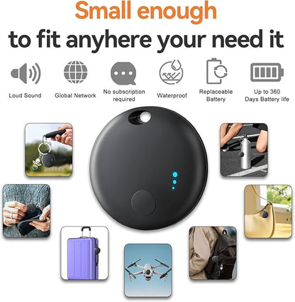 Air Tracker Tags for Android or iOS, Dual System Both iOS and Android Tracker, Find My or Find Hub App, Smart Tracker Tags with Key Ring, Key Finder/Luggage Tracker for Keys,Wallets,Bags