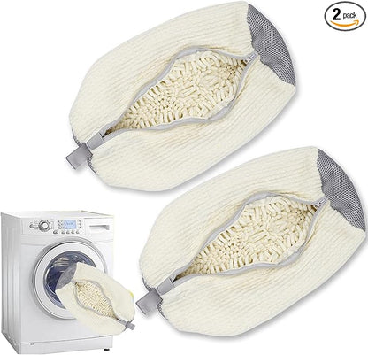 2-Packs Shoe Washing Bag for Washing Machine,Laundry Shoe Bag for Washer and Dryer Reusable Shoe Cleaning Bag