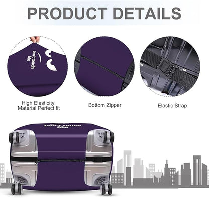 ANNA QUEEN Funny Luggage Cover, Don't Touch Me Purple Face Design, Stretchable, Washable Travel Protector for 20-34 Inch Luggage