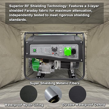 QYWOVPNBFCD Faraday Duffel Bag, Faraday Bag for Large Generators and Electronics, Military-Grade Signal Blocking Anti-tracking Data Privacy EMP Protection With 2 Detachable Faraday bags