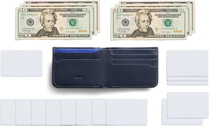 Bellroy Hide & Seek Wallet (Slim Leather Bifold Design, RFID Protected, Holds 5-12 Cards, Coin Pouch, Flat Note Section, Hidden Pocket)