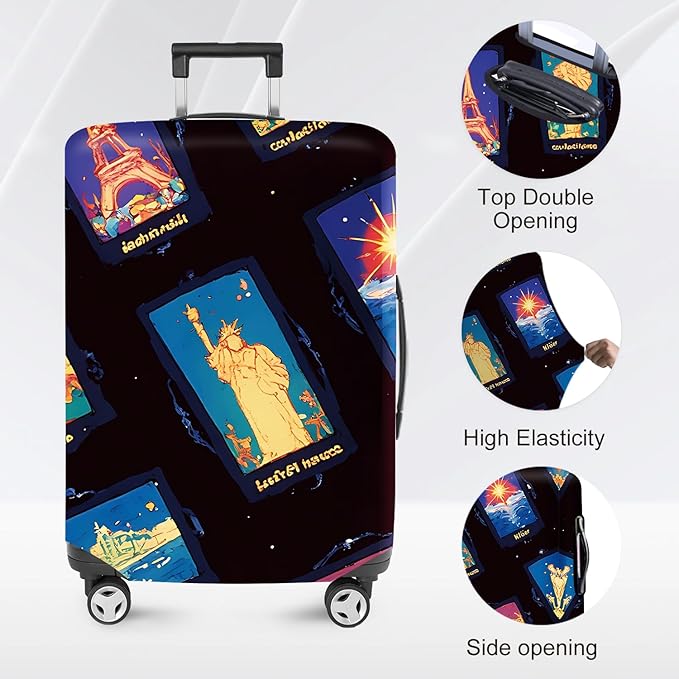ANNA QUEEN Travel Luggage Cover Suitcase Protector Suitcase Cover Anti-Scratch,Stretchable Bag Cover Washable Durable Polyester with Elastic Hem with Zipper Closure
