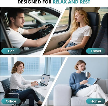 Travel Neck Pillows for Airplanes - 360° Ergonomic Memory Foam Travel Pillow - Relief Neck Pain with Breathable Support for Long Flights, Car, Train & Office Use - Adults & Kids (Gray)