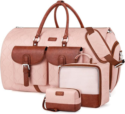 Garment Duffel Bag for Travel - ITIEZY Convertible Carry on Garment Duffel Travel Bag for Women Men Large Weekender Bag with Shoes Pouch 2 in 1 Hanging Suit Travel Duffel Bag 3pcs Set