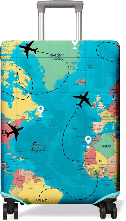 Travel Luggage Cover Suitcase Protector Fits 18-32 Inch Wheel Covers PatternedTravel Related Items Flower Luggage Protector Elastic L