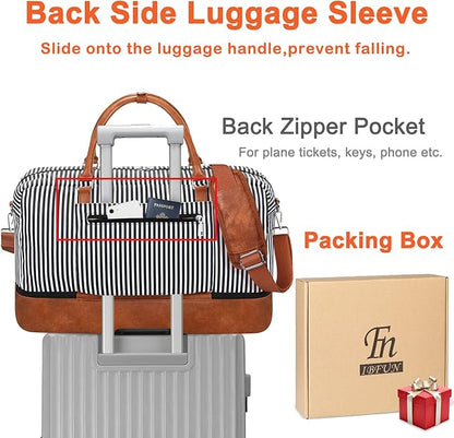 IBFUN Weekender Bags for Women, 21" Weekender Travel Bag, Travel Duffle Bag with Shoe Compartment Carry on Overnight Duffel Bag for Weekend Travel Business Trip, 3PCS