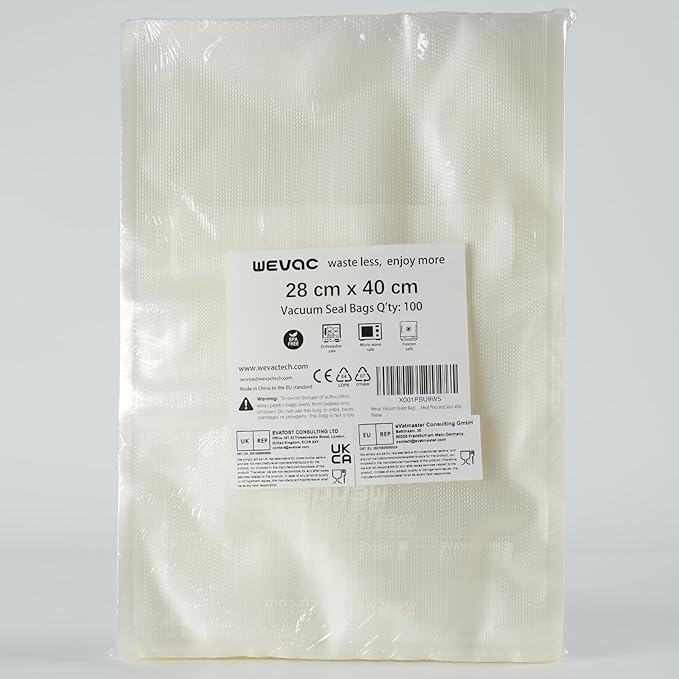 Wevac Vacuum Sealer Bags 100 Gallon 11x16 Inch for Food Saver, Seal a Meal, Weston. Commercial Grade, BPA Free, Heavy Duty, Great for vac storage, Meal Prep and Sous Vide