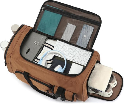 Lyweem Large Duffle Bag Backpack for Travel, 70L Heavy Duty Gym Duffel Bag with Shoes Compartment for Men & Women, Weekender Overnight Sports Backpack for Traveling