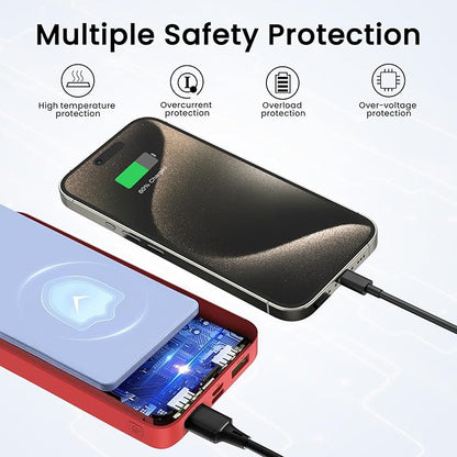 Portable Charger 27000mAh Power Bank, 22.5W Fast Charging USB C Battery Pack, 3 Outputs&2 Inputs, LED Display, External Battery Bank for iPhone 17/16/15 Pro, Android Cell Phone etc