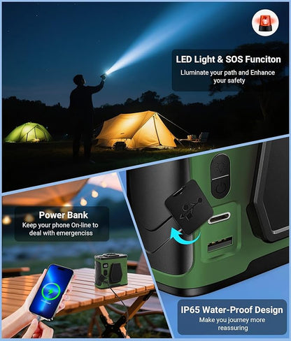 2025 Portable Waist Belt Clip Fan 10,000mAh/ 20,000RPM/ 40H Powerful Copper Brushless Motor, Hands-free Rechargeable Cooling Shirt Fan, Personal Hanging Neck Fan SOS Light for Outdoor Travel Camping