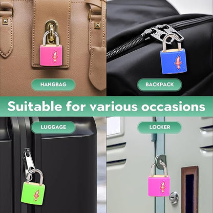 TSA Luggage Lock Sets and 6 Luggage Tags, Suitcase Lock TSA Approved with Prismatic Body, Suit for Suitcase, Luggage,Backpack,Laptop Bag,Locker 6 Pack Color Mixed