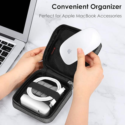 FINPAC Charger Case for Macbook, Small Electronic Organizer Bag for MacBook Power Adapter, Portable Pouch Travel Storage for Laptop Accessories, Magic Mouse, USB Drives, GoPro, Gadgets - Gray