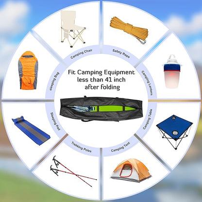 INFANZIA 41inch Sports Duffel Travel Bag, 94L Extra Large Duffel Luggage Bag with Upgrade Zipper, Water Resistant & Foldable Equipment Storage Bag for Camping Tent Tripod Fishing