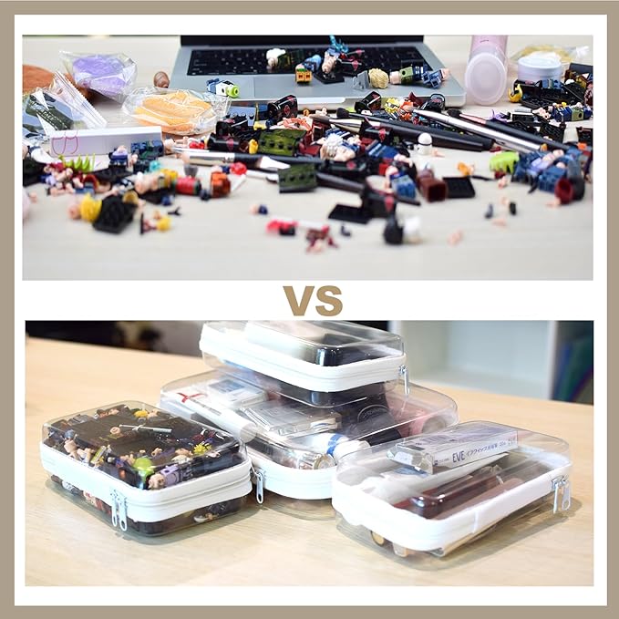 4 pcs Clear Zipper Pouches,Hard Shell Zipper Case, Toiletry Bag for Travel, CLear Diaper Bag, Toiletry Pouch, Travel Organizer, Clear Cosmetic Bag,Toy Storage Bins (M+3S)