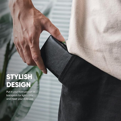 VULKIT Pop up Wallet Minimalist Cash Wallets RFID Blocking Leather Smart Credit Card Holder with Magnetic Closure for Men