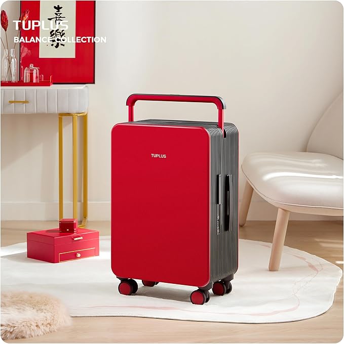 TUPLUS Suitcase ABS Hard Shell Luggage with 4 Spinner Wheels Hold Check in Travel Case, Balance Series