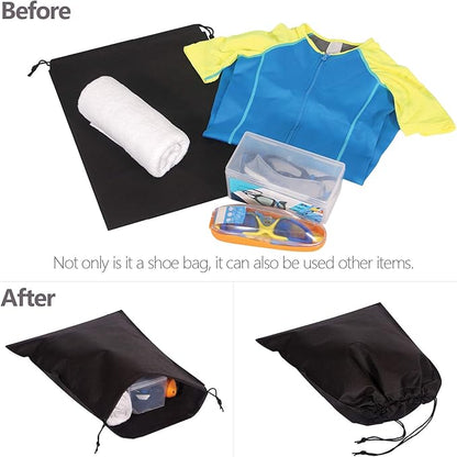 12 Pack Shoe Bags for Travel Non-Woven with Rope for Men and Women Large Shoes Pouch Storage Packing Organizers
