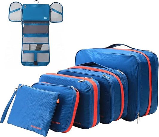 Bee Nesting BeeNesting Waterproof Compression Packing Cubes 5/6/8 sets, Large Travel Packing organizers for Carry on Luggage, 2 Sides Expandable Storage Bags