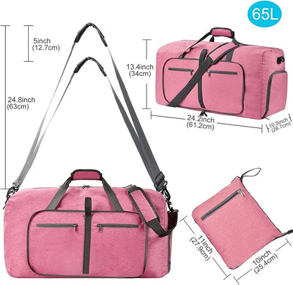 Felipe Varela Duffle Bag with Shoes Compartment and Adjustable Strap,Foldable Travel Duffel Bags for Men Women,Waterproof Duffel Bags