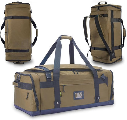 Large Duffle Bag for Travel - Men & Women, Foldable Gym Duffle Backpack, Heavy Duty Tactical Military Canvas Duffel Bags, Extra Big Carry On with Shoe Pockets, Waterproof (80L/103L)
